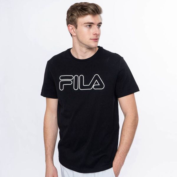 Fila Outline Base Men's T-Shirts - Black,NZ 145-46158